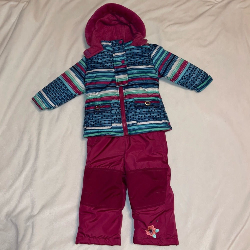 Girls Snow Suit Overall Set 18mos